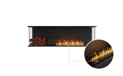 Ecosmart Fire Flex 68BY.BXL Bay Fireplace Insert - Black Finish / Black Burner - ESF.FX.68BY.BXL.B